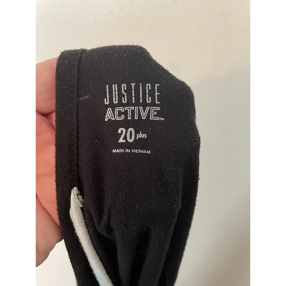 Justice Active Girls Long Sleeve Black Top 